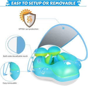 Phao Bể Bơi Cho Bé Mái Che Chống Nắng UPF 50 + UV Có Thể Tháo Rời Phao Bể Bơi Bơm Hơi Cho Trẻ Tập Đi 0-3 Tuổi - Product Image 4