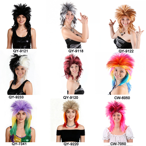 วิกผมลูกไม้สีดำโปร่งใสสไตล์ยุค 80 สำหรับ<span class=keywords><strong>ผู้หญิง</strong></span> ชุดคาร์นิวัล คอสเพลย์ชาย อุปกรณ์ประกอบฉากพังก์ เฮฟวีเมทัล ร็อคเกอร์ ผมยาวหยิกสำหรับงานปาร์ตี้ - Product Image 2
