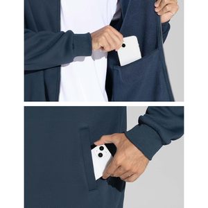 <b>Men's</b> Fleece Full Zip Sweatshirt Mock Neck <b>Long</b> Sleeve Workout <b>Jacket</b> With Pockets Casual Autumn Wear Breathable - Product Image 5