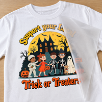 Transferts thermiques DTF personnalisés prêts à poser, motifs d'Halloween, autocollants pour impression sérigraphique sur t-shirts