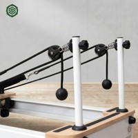 Máquina de Pilates Plegable con Estructura de Aluminio de Grado Profesional para Gimnasio en Casa o Comercial, con Torre de Poleas Doble