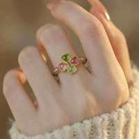 Bague extensible en perles de turquoise et ambre, style chinois, en verre, pour femme et unisexe, bijoux géométriques ovales en pierre naturelle, vente en gros
