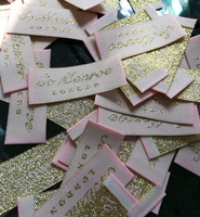 1000 étiquettes pour vêtements, étiquettes personnalisées pour vêtements, étiquettes tissées, étiquettes de couture principales, étiquettes brodées, fil argenté et doré