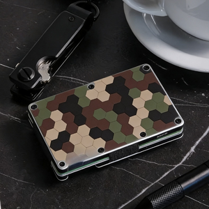 <span class=keywords><strong>Portefeuille</strong></span> en alliage d'aluminium, motif camouflage hexagonal, blocage RFID, porte-cartes léger, durable, minimaliste, <span class=keywords><strong>portefeuille</strong></span> de poche pour <span class=keywords><strong>homme</strong></span> - Product Image 1