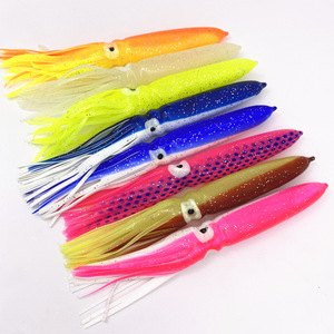 Nouvelles Jupes de Calamar en Caoutchouc Cheery de 18 cm et 22 cm, Leurres Souples pour la Pêche au Thon et au Voilier, Couleurs Assorties - Product Image 6