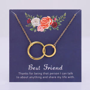 Collar de regalo de cumpleaños para dama de honor, madrina, esposa, Alma, hermana, mejor amiga, enlace circular para niña, collar circular - Product Image 5