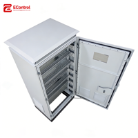 Boîtier de distribution d'énergie extérieur, armoire en acier laminé à froid IP55 avec capot anti-pluie et grilles de ventilation latérales