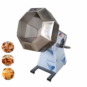Octagonal Drum Peanut Flavoring Coating Machine Snack Food Potato Chips Seasoning Mixing Machine