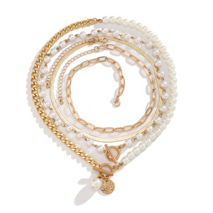 <span class=keywords><strong>Collar</strong></span> de Moda con Cuentas Europeas, <span class=keywords><strong>Collar</strong></span> de Playa, <span class=keywords><strong>Collar</strong></span> de Conchas Marinas de <span class=keywords><strong>4</strong></span> Capas en Oro de 18K, Gargantilla Dorada para Mujer, Novedad 2023 - Product Image 6