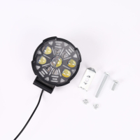Phare de voiture rond Yongyou à LED, projecteur double, stroboscope jaune, lampe d'avertissement rouge, aluminium, 10 lentilles
