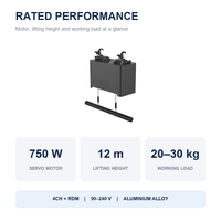 Treuil cinétique DMX 750W avec moteur servo, capacité de levage de 12 m, charge de 20/30 kg avec éclairage cinétique
