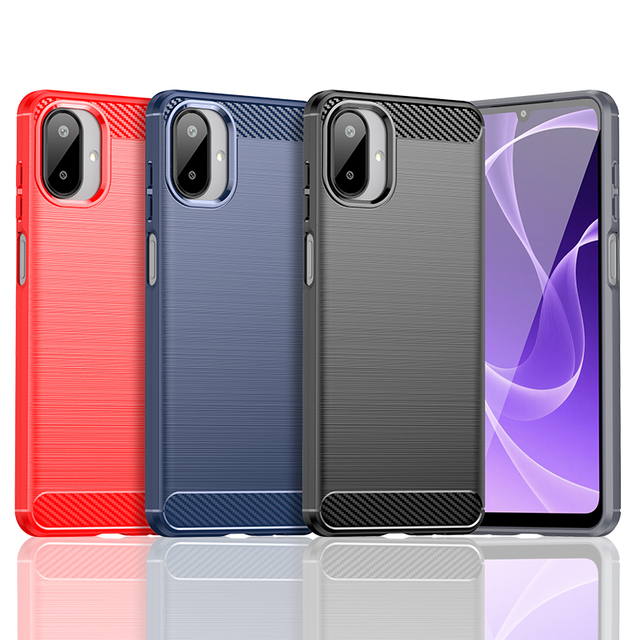 Hot Popular Carbon Fiber TPU Bumper Brushed Texture Phone Cover Case for Samsung Galaxy A07