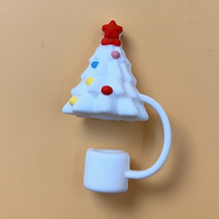 Cache-Paille Noël 10mm Série Père Noël Arbre Chapeau Oiseau Tête de Lapin Nuages Ailes pour Bouteille d'Eau Gobelet Nœud