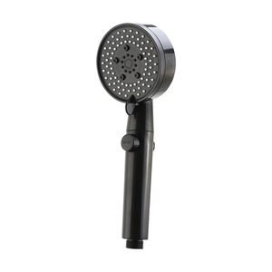 Handheld Shower Head Set Matte Black Round Spray Rain Easy Cleaning <b>Portable</b> <b>Bath</b> Hardware - Product Image 4
