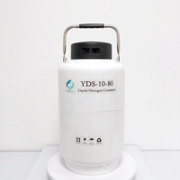 YDS-10-80 wadah Nitrogen cair leher 80mm 10L, peralatan penyimpanan kimia pertanian tangki Semen Aluminium kosong 10L