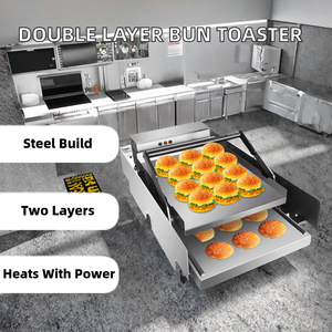 Tostadora de Pan para Hamburguesas de Acero Inoxidable, Máquina Eléctrica de Doble Capa con Calentamiento, Ahorro de Energía, 2KW, Gran Venta - Product Image 2