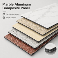 Panneau composite en aluminium marbré blanc veiné de 4 mm, taille personnalisée, revêtement PVDF, panneau ACM pour revêtements de colonnes extérieures