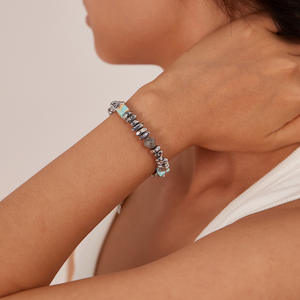 <span class=keywords><strong>Tarzan</strong></span> Stone Pulsera con cuentas geométricas Pulsera <span class=keywords><strong>de</strong></span> acero inoxidable Oro Plata Pulsera para <span class=keywords><strong>mujer</strong></span> Hainon 2270 - Product Image 5