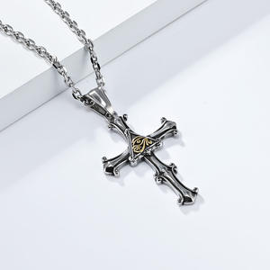 Ancient Egyptian Eye Of Horus Cross Pendant <b>Titanium</b> Steel Unisex Necklace Everyday Wear - Product Image 3