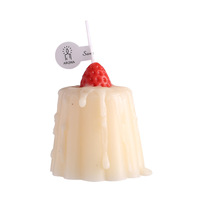 Kreative Moderne Erdbeerpudding-Sojawachs-Kerze, Handgefertigte Popcorn-förmige Glaskerze, Aromatherapie-Heimdekoration, 50 Stunden Brenndauer