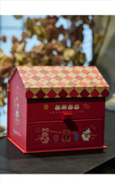 Boîte cadeau créative en forme de maison 3D avec ruban magnétique pour le Nouvel An, boîte d'emballage pour pâtisserie, bonbons, biscuits, pour la promotion