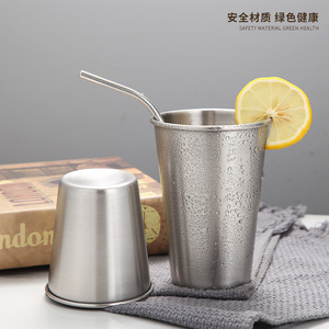 Stainless Steel Tumbler 304 Single Layer Cold Drink Cup Party Use Solid Color Straight Shape Food Grade - Product Image 5