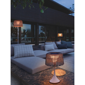 Solar Powered Floor Lamp Outdoor Waterproof Rattan Garden <b>Light</b> For Villa Courtyard Terrace LED Solar Garden <b>Lights</b> - Product Image 5