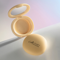 Étui à poudre compact personnalisé avec miroir, mini étui à poudre compacte pour blush, forme ovale