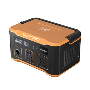 Camping 600w Portable Power Station Supply With Built-in Led Light Source