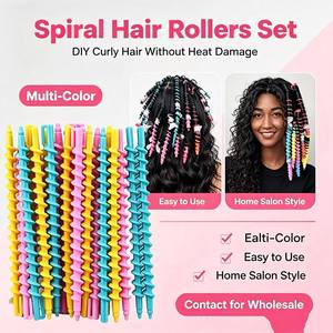 Juego de Rulos para el Cabello en Espiral Multicolores, Varillas de Plástico para Dar Forma a los Rizos, Uso en Casa o Salón de Belleza - Product Image 1