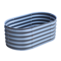 Bac à légumes surélevé en acier galvanisé de qualité supérieure, épaisseur 0,6 mm, jardinière en métal pour l'extérieur, pour la culture de légumes et de fleurs