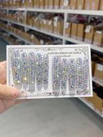 Ongles press-on de luxe en ABS avec colle – Couverture complète, longs, pour salon, motif stiletto, forme cercueil, décor strass pour les doigts