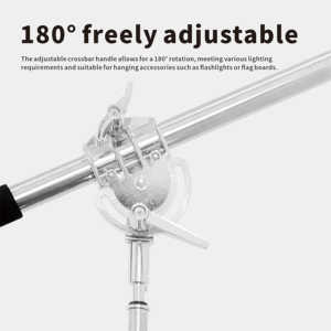 Soporte de Luz Profesional Plegable de Acero Inoxidable de 3.3M, Resistente, Tipo Cantilever, con Ruedas - Product Image 6