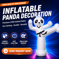 Modèle publicitaire gonflable personnalisé de panda de dessin animé pour les arts martiaux, conception OEM ODM sur mesure pour centre commercial, place publique, parc à thème