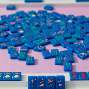 Custom Blue Acrylic <b>Mahjong</b> <b>Set</b> for US, Singapore, Malaysia & Japan Markets | 160-Piece American Style Tiles - Product Image 3