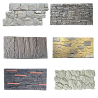 Panneaux muraux légers en PU 3D imitation pierre champignon, grande dalle de 50 mm d'épaisseur, revêtement mural extérieur et intérieur, imperméable