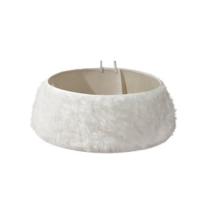 YUELIAN Vente en gros Jupe de sapin de Noël réglable en fausse fourrure peluche blanche neige Décoration de fêtes - Product Image 5
