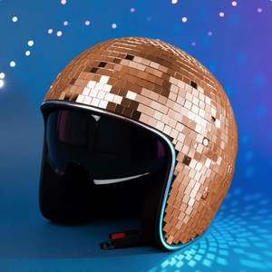 Casco de bola de discoteca con visera retráctil-Casco de discoteca Espejo brillante Sombrero de bola de discoteca para <span class=keywords><strong>DJ</strong></span> Club Bar Fiesta Regalos novedosos - Product Image 2