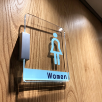 Panneau de signalisation LED en acrylique pour toilettes, signalétique rétroéclairée pour portes de toilettes, indicateur mural pour salles de bain d'hôtels, bureaux et bâtiments commerciaux