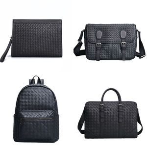 Maletín de Cuero Vacuno Tejido a Mano para Hombre, Bolso de Hombro Oblicuo, Bolso para Computadora, Impermeable, de Cuero Genuino, Suave, para Portátil - Product Image 6