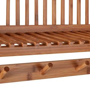 Wooden Wall Dish Rack <b>Shelf</b> With <b>Hooks</b> For Kitchen Storage Hanging Plate And Cup Organizer - Product Image 2