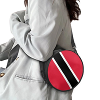 Sac circulaire en cuir PU avec drapeau national de Trinité-et-Tobago, bandoulière réglable, sac à bandoulière pour femme