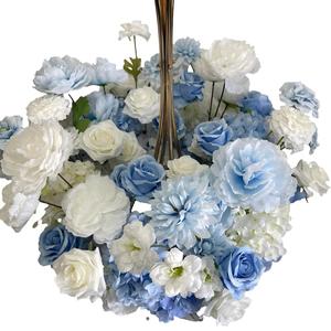 GreenLife High Quality 60cm Blue White White <b>Artificial</b> Flower Centerpiece for Wedding Table Banquet Decoration - Product Image 6