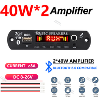Amplificateur DC 8V-26V 2*40W, carte décodeur MP3, lecteur MP3 ALAC 80W pour module USB V5.0, radio FM AUX, enregistrement, haut-parleur en plastique