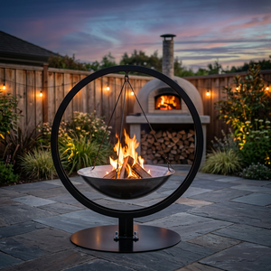 AMIR HANDICRAFTS Outdoor <b>Portable</b> Iron Wood Burning <b>Fire</b> <b>Pit</b> Table with Poker Powder Coated Free-Standing & up 9999 BTU Heating - Product Image 2