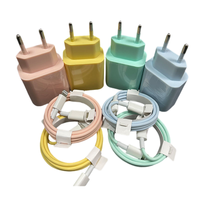 Adaptateur chargeur rapide coloré type C 20W USB PD, prise EU, UK, US, KR, AU, chargeur mural pour téléphone