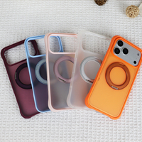 Étui de téléphone magnétique 3 en 1 Skin Touch ondulé avec protection à 360° °   Support rotatif, grande fenêtre pour appareil photo, coque antichoc pour iPhone 18 Pro Max