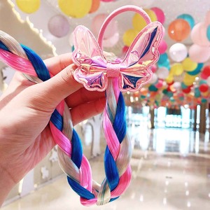 Parrucca per bambini trecce per bambini fiocchi per capelli <span class=keywords><strong>da</strong></span> <span class=keywords><strong>bambina</strong></span> cartone animato unicorno accessori per bambini parrucca unicorno bionda - Product Image 6