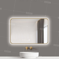 Décoration d'hôtel irrégulière salle de bain maquillage intelligent miroir LED rétro-éclairage réglable écran tactile miroir éclairé produit de la Chine