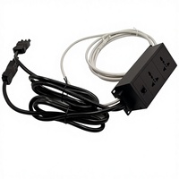 Bloc d'alimentation industriel de table en alliage d'aluminium, 16A, 2 prises CA, port RJ45 avec câble d'alimentation de 3m